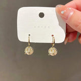 Bow Knot Pearl Ball Earrings High Level Temperament Ear Clasp