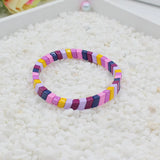 Bohemian Macaron Enamel Women's Bracelet - DIY Stretch Bangle