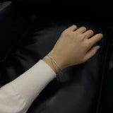 Minimalist Snake Bone Double Layer Sterling Silver Bracelet