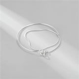 Minimalist Snake Bone Double Layer Sterling Silver Bracelet