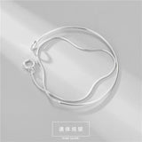 Minimalist Snake Bone Double Layer Sterling Silver Bracelet