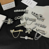 Sweet Style Metal Liquid Hairpin Collection Rhinestone Heart Flower Clip