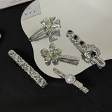 Sweet Style Metal Liquid Hairpin Collection Rhinestone Heart Flower Clip