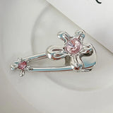 Sweet Style Metal Liquid Hairpin Collection Rhinestone Heart Flower Clip