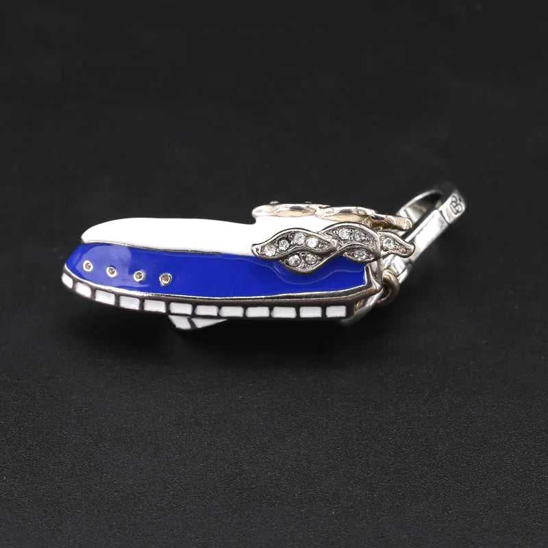 Enamel Cruise Warship Pendant Necklace All-Match Jewelry