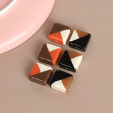 Geometric Stitching Resin Square Beads for DIY Necklace