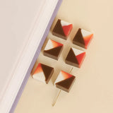 Geometric Stitching Resin Square Beads for DIY Necklace