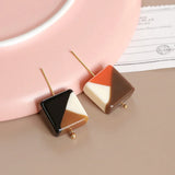 Geometric Stitching Resin Square Beads for DIY Necklace