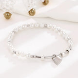 S925 Sterling Silver Lock Pearl Bracelet