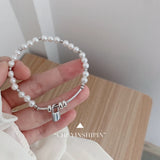 S925 Sterling Silver Lock Pearl Bracelet