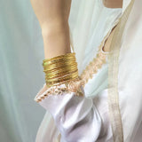 Vintage Multi-Ring Gold-Plated Indian Style Bracelet with 19 Circles