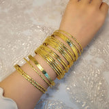 Vintage Multi-Ring Gold-Plated Indian Style Bracelet with 19 Circles