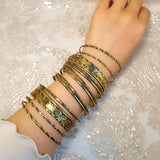 Vintage Multi-Ring Gold-Plated Indian Style Bracelet with 19 Circles