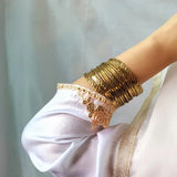 Vintage Multi-Ring Gold-Plated Indian Style Bracelet with 19 Circles