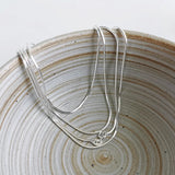 Simple 1.2mm Snake Bone Chain Silver Necklace