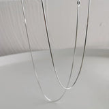 Simple 1.2mm Snake Bone Chain Silver Necklace
