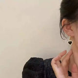 Delicate Zircon Heart Earrings - French Style