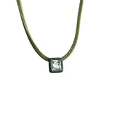 Geometric Diamond Candy PU Leather Short Necklace
