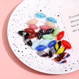 Stripes Glass Oval Beads for DIY Jewelry
