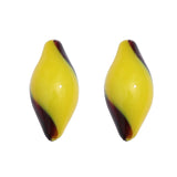 Stripes Glass Oval Beads for DIY Jewelry