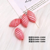 Stripes Glass Oval Beads for DIY Jewelry