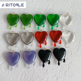 Red Teardrop Love Pendant DIY Earrings Necklace Material
