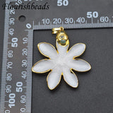 Natural Shell Pendant Flower Shape Necklace Women Girl Party Gift