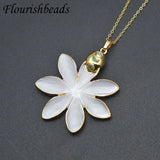 Natural Shell Pendant Flower Shape Necklace Women Girl Party Gift