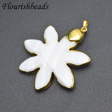 Natural Shell Pendant Flower Shape Necklace Women Girl Party Gift