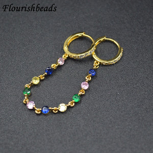 Nickel CZ Paved Siamese Tassel Earring Hooks for Girls Party