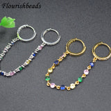 Nickel CZ Paved Siamese Tassel Earring Hooks for Girls Party