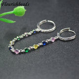 Nickel CZ Paved Siamese Tassel Earring Hooks for Girls Party