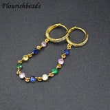 Nickel CZ Paved Siamese Tassel Earring Hooks for Girls Party