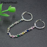 Nickel CZ Paved Siamese Tassel Earring Hooks for Girls Party
