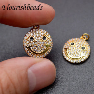 Enamel Smiley Face Necklace Earring Charm for Bracelets
