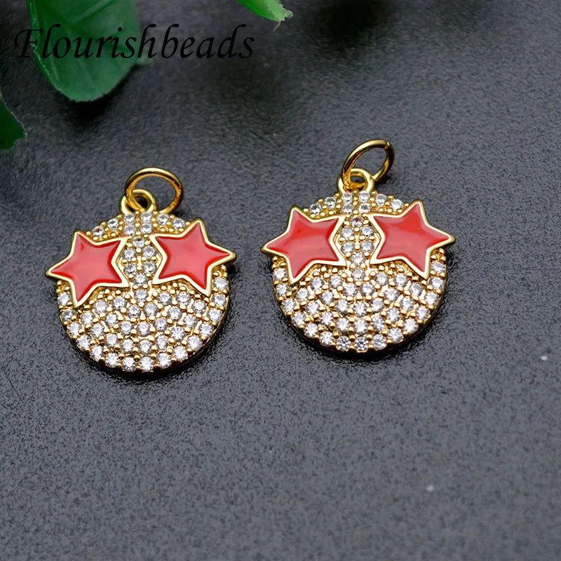 Enamel Smiley Face Necklace Earring Charm for Bracelets