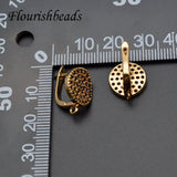 CZ Beads Round Coin Shape Earring Hooks for Jewelry Making