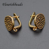 CZ Beads Round Coin Shape Earring Hooks for Jewelry Making