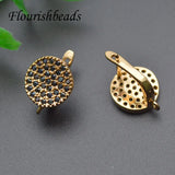 CZ Beads Round Coin Shape Earring Hooks for Jewelry Making