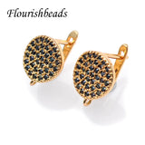 CZ Beads Round Coin Shape Earring Hooks for Jewelry Making