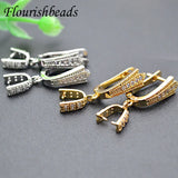 20pc Nickle CZ Paved Metal Earring Hooks with Bail Jewelry Findings