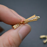 20pc Nickle CZ Paved Metal Earring Hooks with Bail Jewelry Findings
