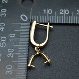 20pc Nickle CZ Paved Metal Earring Hooks with Bail Jewelry Findings