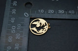 20pc/lot Nickle Plating Tellurion Earth Continent Metal Coin Tag Charms