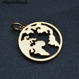 20pc/lot Nickle Plating Tellurion Earth Continent Metal Coin Tag Charms