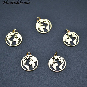 20pc/lot Nickle Plating Tellurion Earth Continent Metal Coin Tag Charms