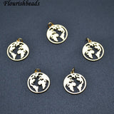 20pc/lot Nickle Plating Tellurion Earth Continent Metal Coin Tag Charms