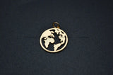 20pc/lot Nickle Plating Tellurion Earth Continent Metal Coin Tag Charms