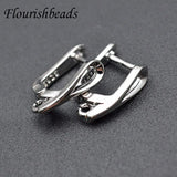 Hollow Out Rhodium Plated Earring Hooks 30pcs