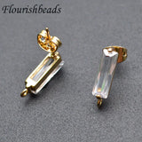 Rectangle Zircon CZ Earring Hooks 20pcs/lot
